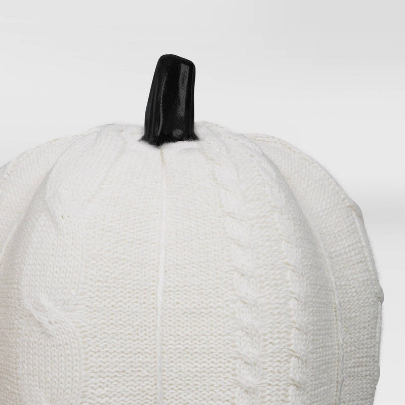 8.75" Halloween Knit Cable Pumpkin White - Hyde & EEK! Boutique