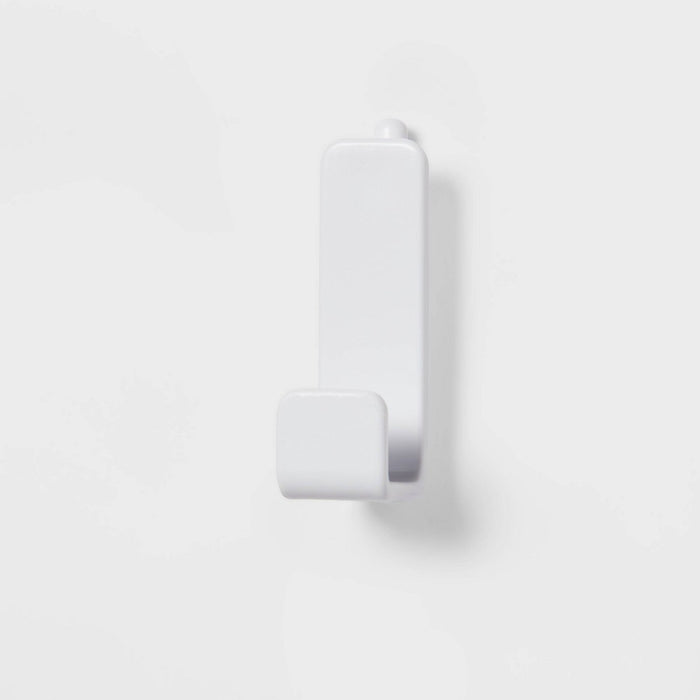 Set of 2 Pegboard Single Hooks - Brightroom: Adjustable Storage Accessories, White Utility Shelf Parts