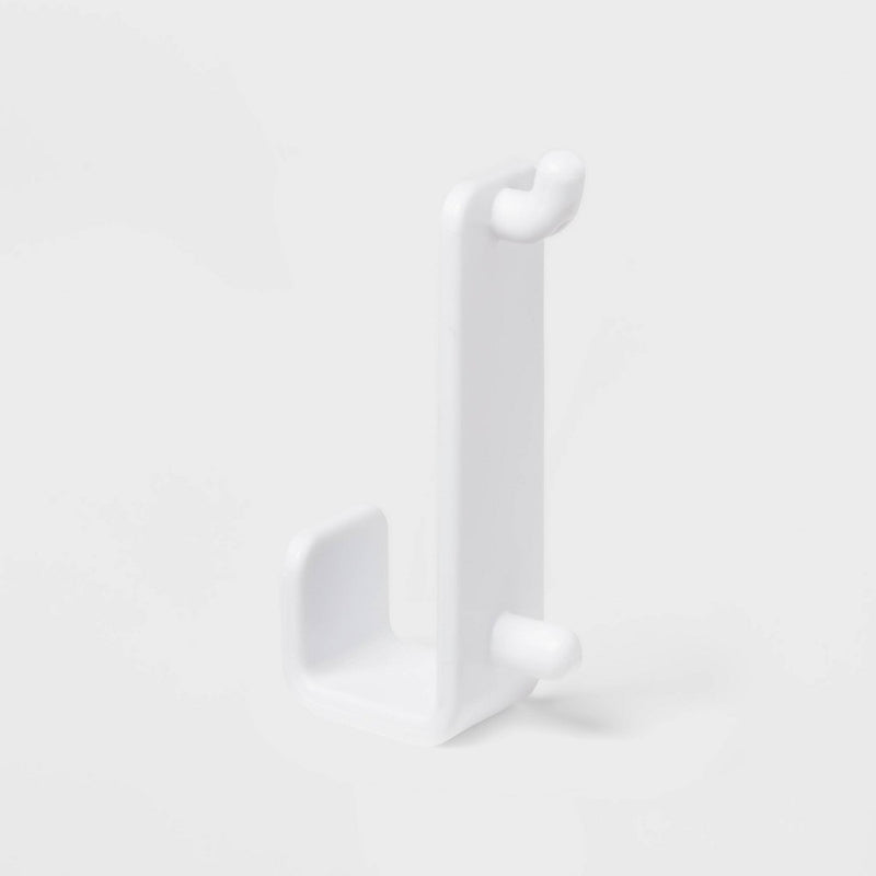 Set of 2 Pegboard Single Hooks - Brightroom: Adjustable Storage Accessories, White Utility Shelf Parts