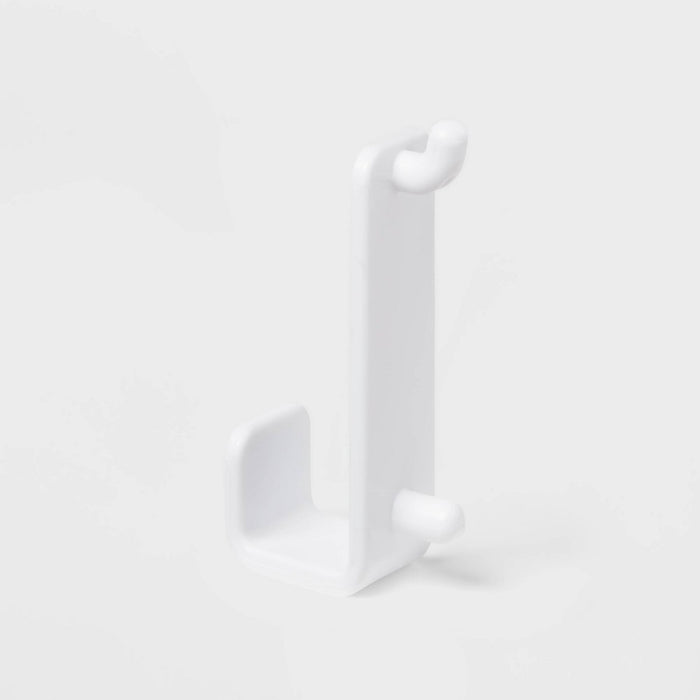 Set of 2 Pegboard Single Hooks - Brightroom: Adjustable Storage Accessories, White Utility Shelf Parts