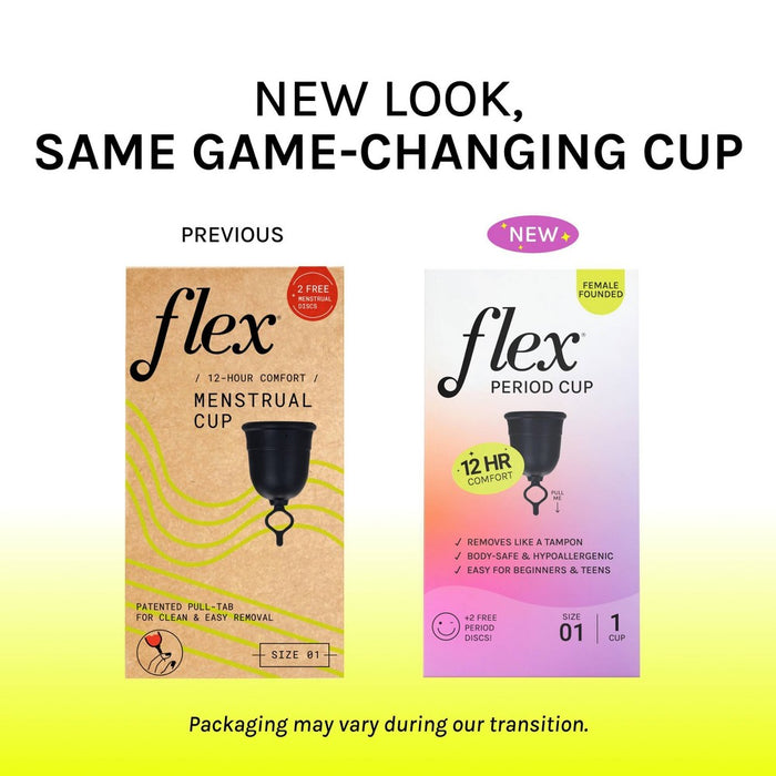 Flex Menstrual Cup with 2 Free Menstrual Discs - Size 1 Slim