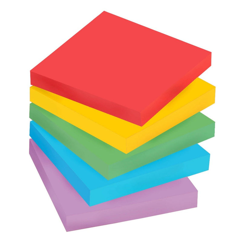 Post-it 5pk 3" x 3" Super Sticky Notes 45 Sheets/Pad - Marrakesh Collection: Multicolor Office Supplies, Art & Design