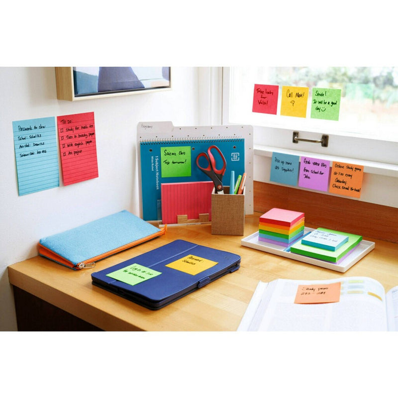 Post-it 5pk 3" x 3" Super Sticky Notes 45 Sheets/Pad - Marrakesh Collection: Multicolor Office Supplies, Art & Design
