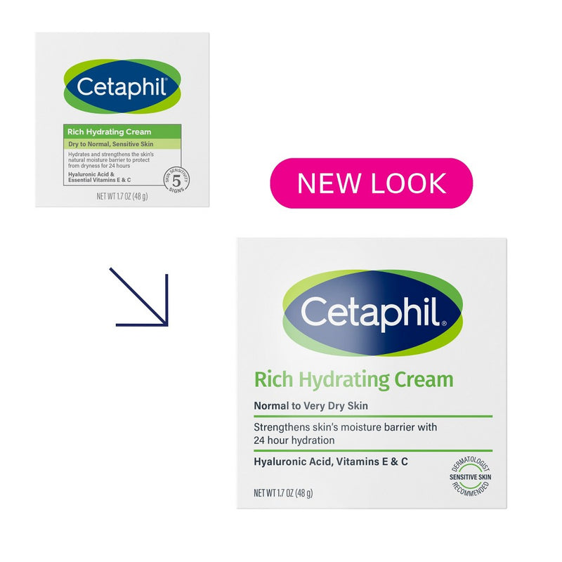 Cetaphil Rich Hydrating Face Cream with Hyaluronic Acid - 1.7oz