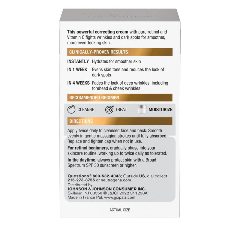 Neutrogena Rapid Tone Repair Retinol + Vitamin C Face and Neck Cream - 1.7oz