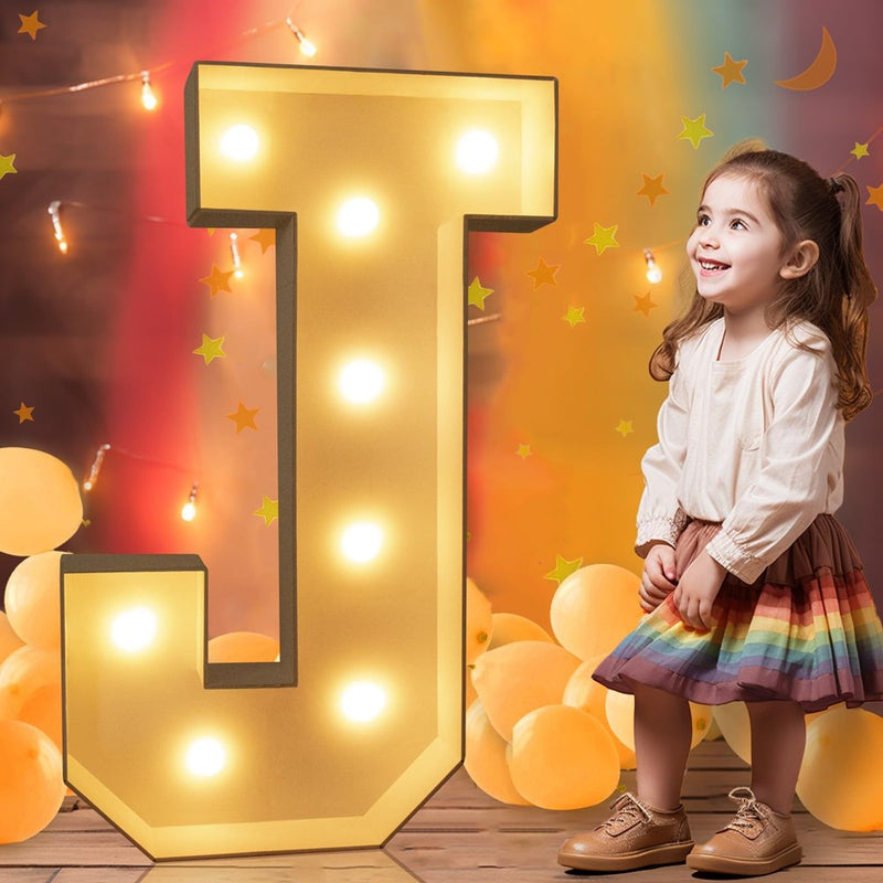 Ledido Marquee Light Up Letters, 3FT Marquee Letters Large Light Up Letters For Birthday Baby Shower Wedding Graduation Decorations, Mosaic Letters Large Marquee Letters For Party Decorations Letter J