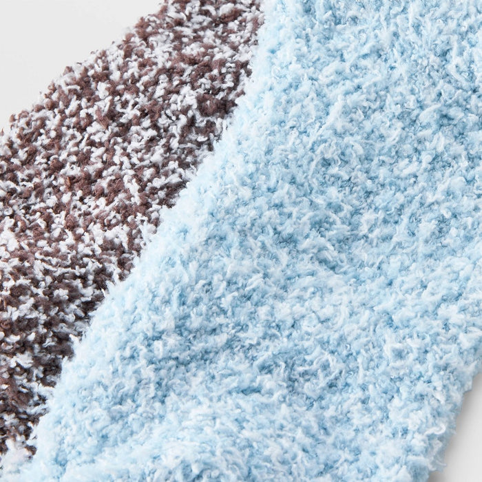 Women's Marled 2pk Cozy Low Cut Socks - Auden Turquoise/Charcoal Gray 4-10