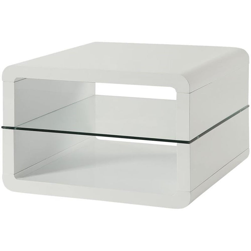 Coaster Home Furnishings Square 2-Shelf End Table Glossy White (LOCAL PICKUP ONLY)