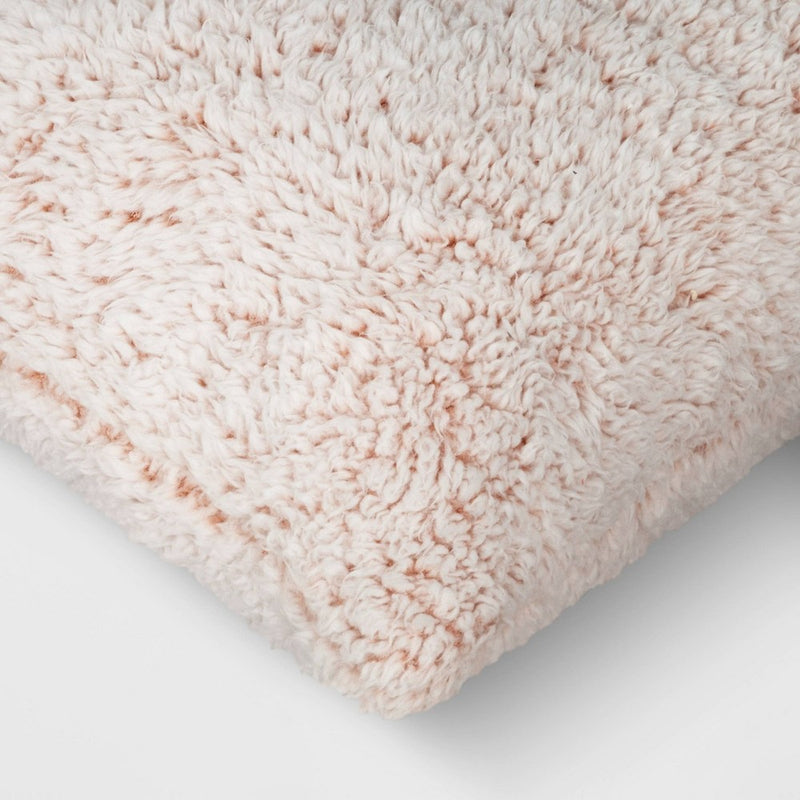 Reversible Tipped Faux Shearling Lumbar Throw Pillow Rust - Room Essentials: Indoor Polyester Fill, Dorm Accessory