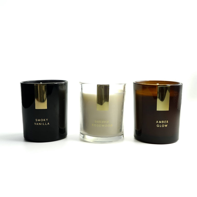 Landon Tyler 3pk Votive Smoke Vanilla and Sueded Rosewood and Amber Glow Candle Set (LOCAL PICKUP ONLY)