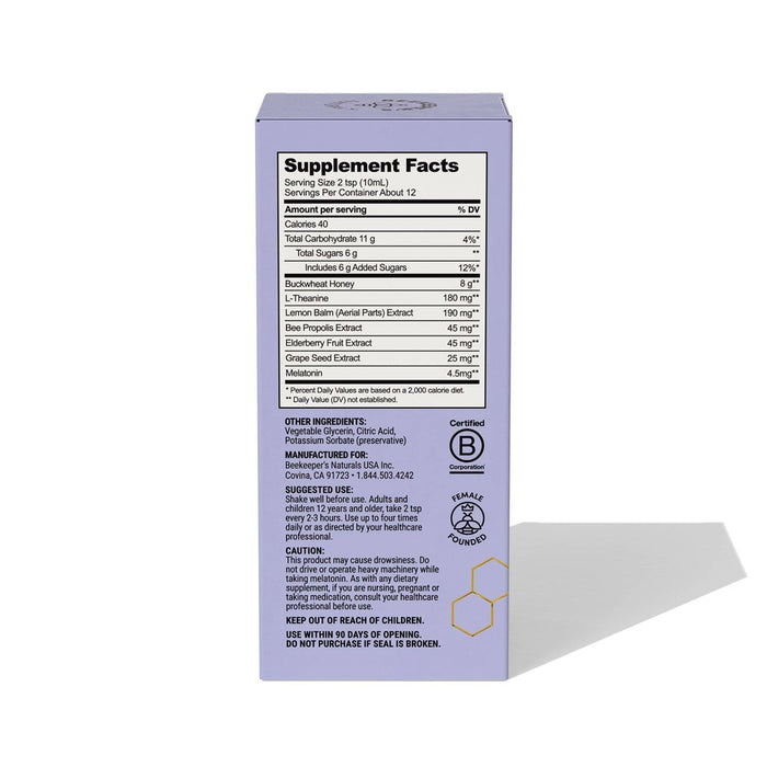 Beekeepers Naturals Nighttime Propolis Cough Syrup - 4 fl oz