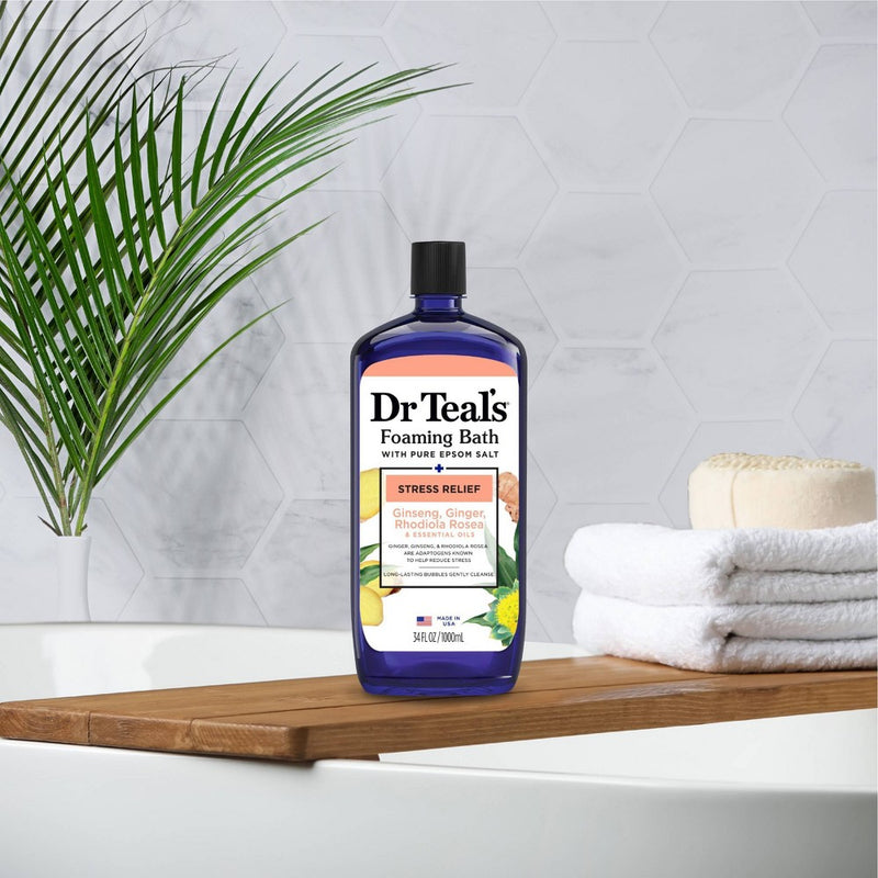 Dr Teal's Stress Relief Essential Oils Foaming Bath Soak - 34oz