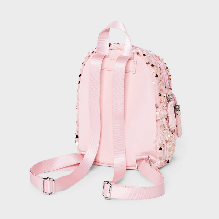 Girls' Mini Sequin Velvet Backpack - Cat & Jack Pink