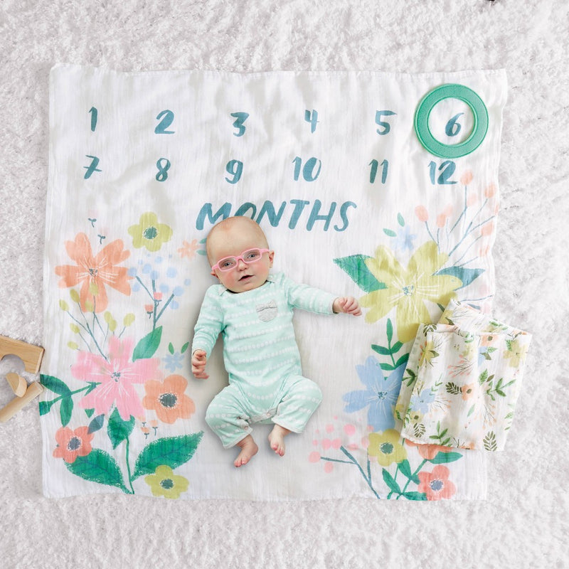 Muslin Blanket with Felt Frame Meadow - Cloud Island