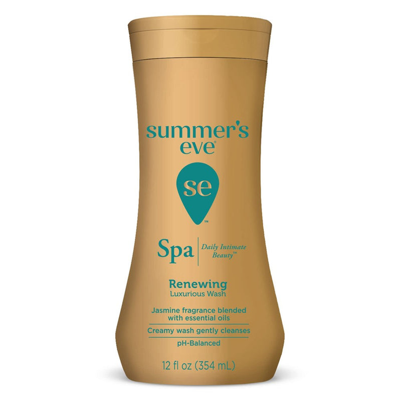 Summer's Eve Spa Daily Intimate Wash, Renewing Cleansing All Over Feminine Body Wash, Jasmine Scented Ph-Balanced Feminine Wash, 12Oz Bottle