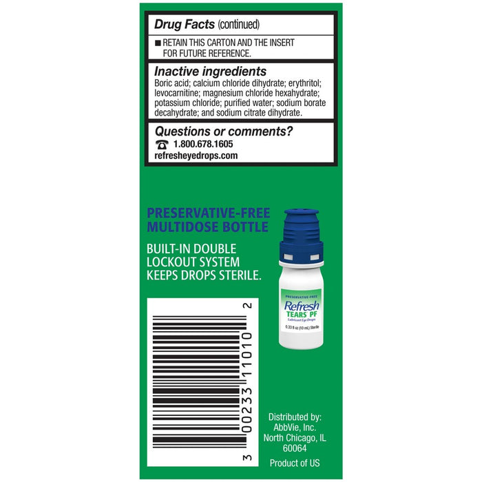 Refresh Tears PF Preservative Free Eye Drops - 0.33 fl oz/10mL
