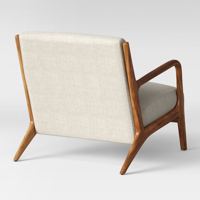 Esters Wood Armchair Husk - Threshold: Upholstered Vintage-Inspired, Comfortable Seating (LOCAL PICKUP ONLY)