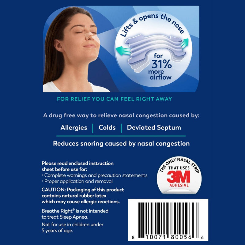 Breathe Right Extra Strength Drug-Free Clear Nasal Strips - 44ct