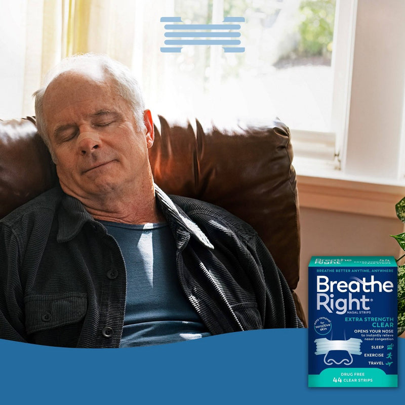 Breathe Right Extra Strength Drug-Free Clear Nasal Strips - 44ct