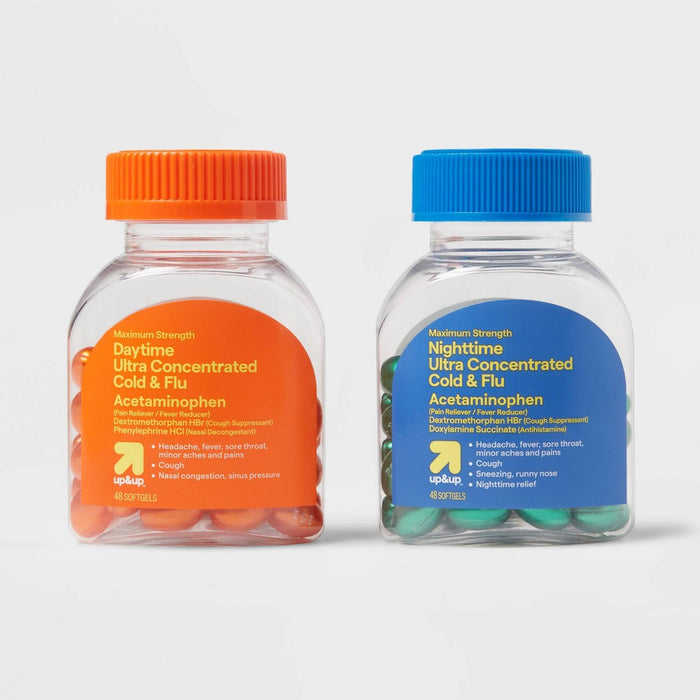 Daytime & Nighttime Maximum Strength Cold & Flu Softgels - 96ct - up&up