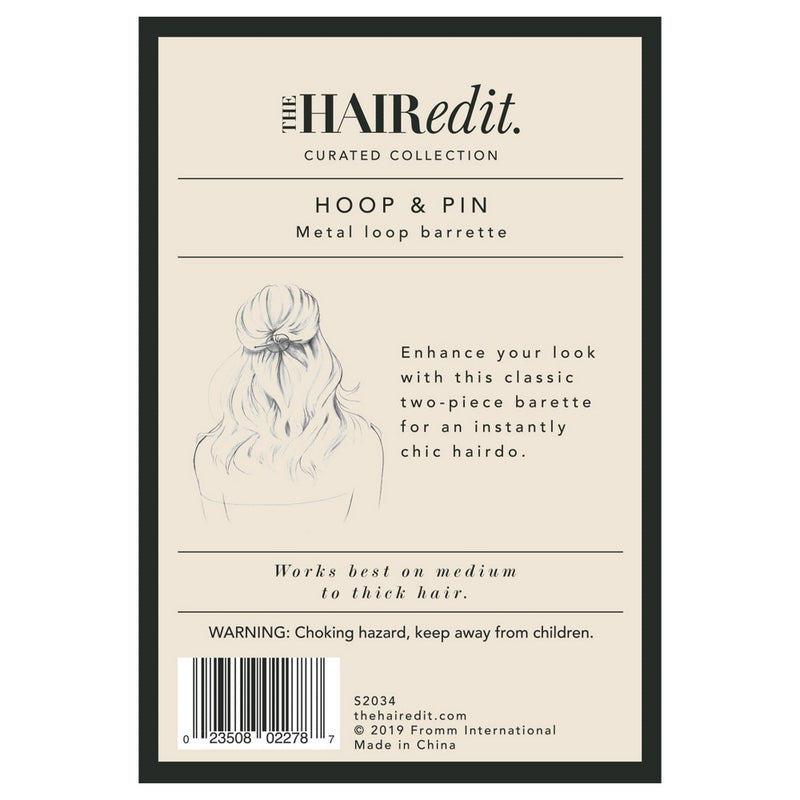 The Hair Edit Hoop & Pin Barrette - Soft Gold - 2pk