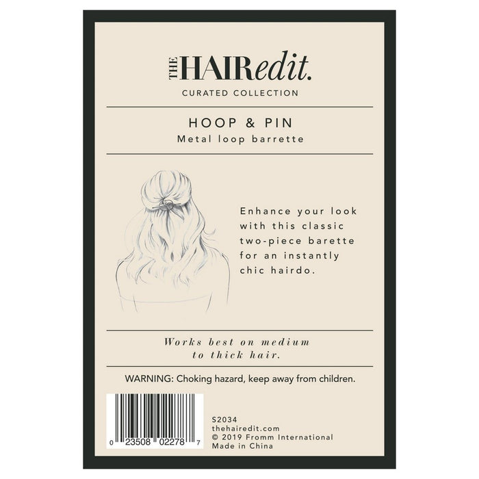 The Hair Edit Hoop & Pin Barrette - Soft Gold - 2pk