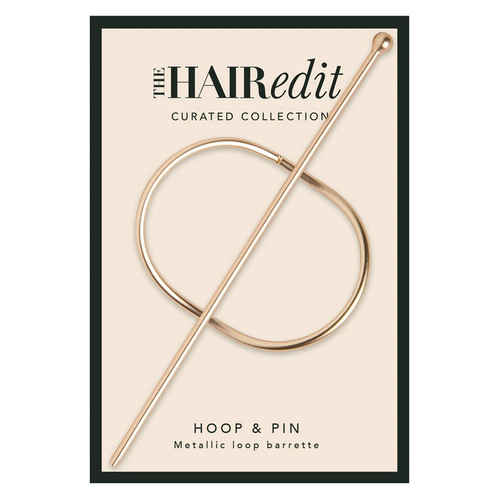 The Hair Edit Hoop & Pin Barrette - Soft Gold - 2pk