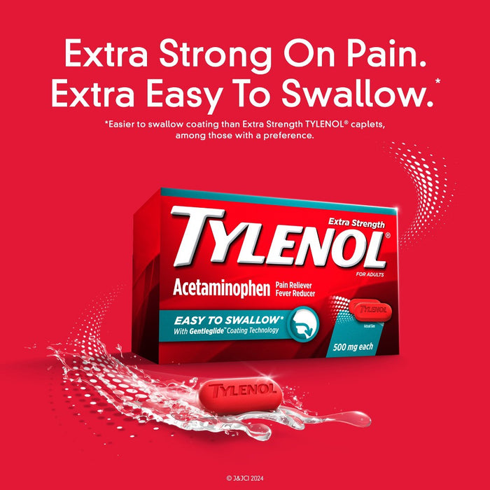 Tylenol Extra Strength Acetaminophen - Easy to Swallow Pain Reliever Caplets - 100 ct