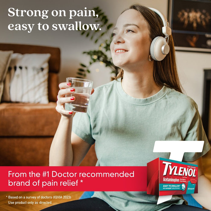 Tylenol Extra Strength Acetaminophen - Easy to Swallow Pain Reliever Caplets - 100 ct