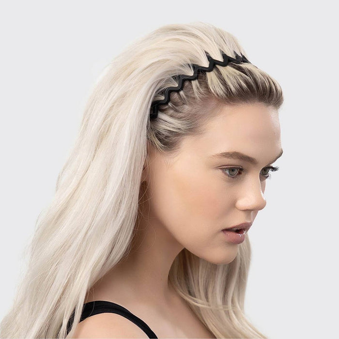 Kitsch Rabs Zig Zag Recycled Headband - Black/Tortoise - 2pk