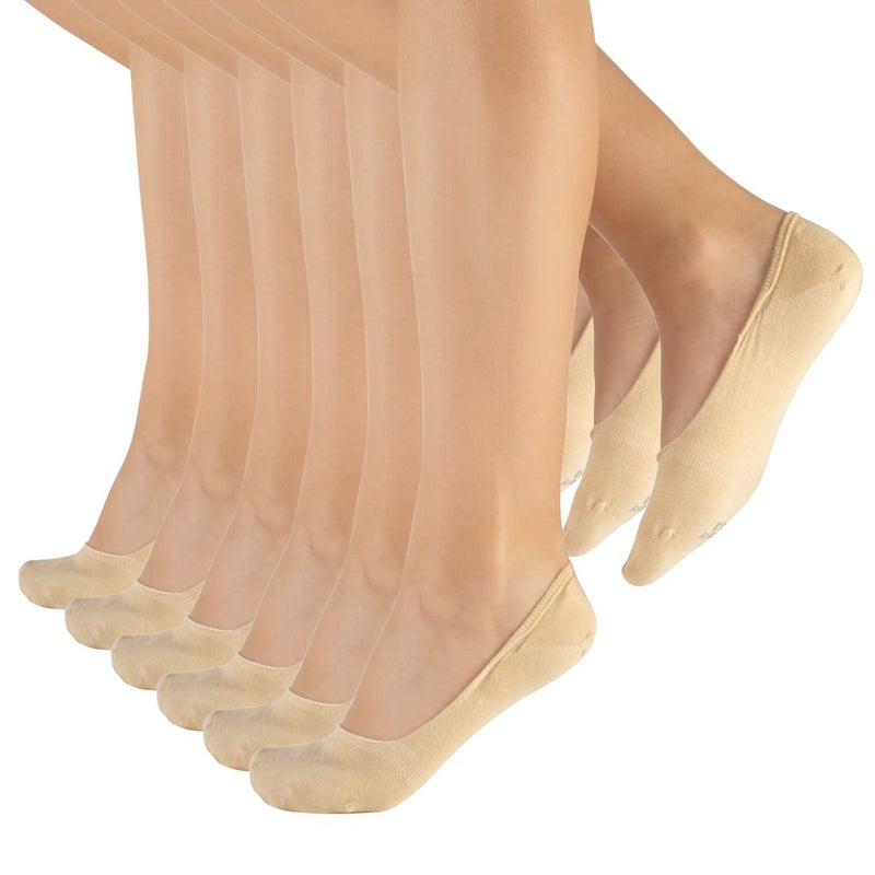 CALZITALY 6 Pairs Liner Cotton Socks Non Slip, Men's Casual No Show Invisible Socks, Italian Hosiery (5-8, 6 Pairs Skin)