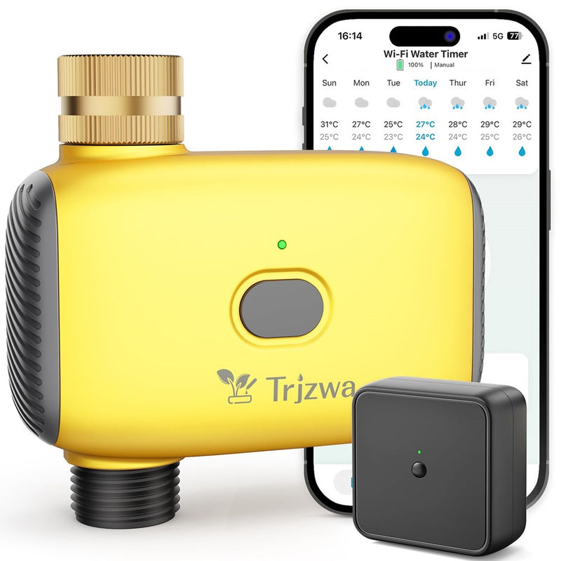 TRJZWA Wifi Sprinkler Timer 2024 Wifi Water Timer For Garden Irrigation System, Brass Inlet Smart Hose Timer With Automatic Irrigation Controller For Yard Watering With Rain Delay Function