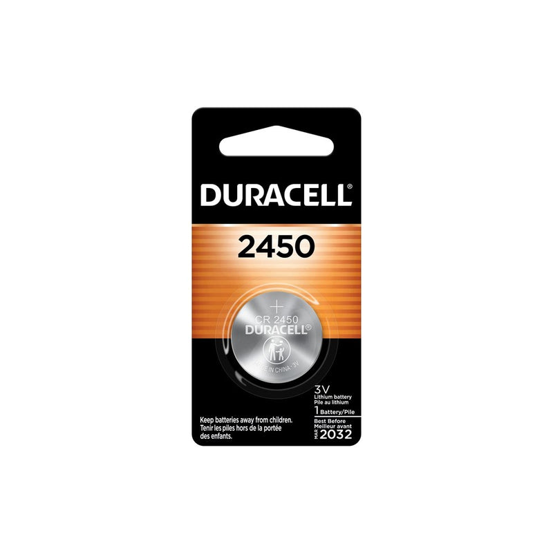 Duracell 2450 3V Lithium Battery, 1 Count Pack, Lithium Coin Battery For Medical And Fitness Devices, Watches, And More, CR Lithium 3 Volt Cell