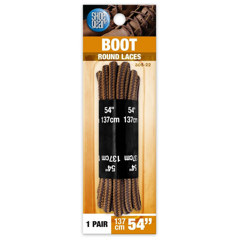 Shoe Gear Round Boot Laces - Brown 54"