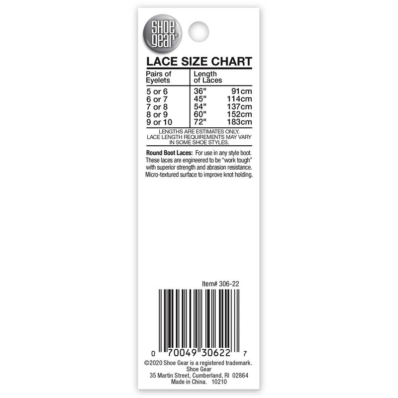 Shoe Gear Round Boot Laces - Brown 54"