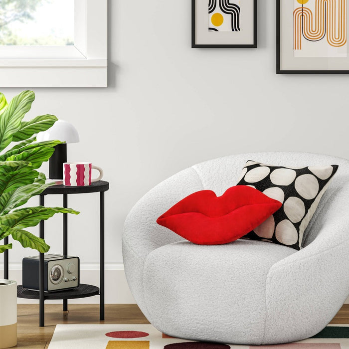 Lips Forever Throw Pillow Berry - Room Essentials: Velvet Novelty Shape, Polyester Fill, Spot Clean, Indoor Use
