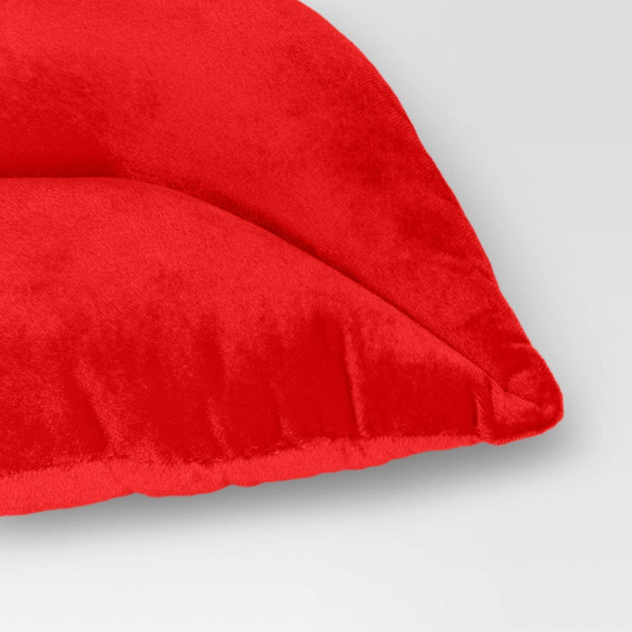 Lips Forever Throw Pillow Berry - Room Essentials: Velvet Novelty Shape, Polyester Fill, Spot Clean, Indoor Use