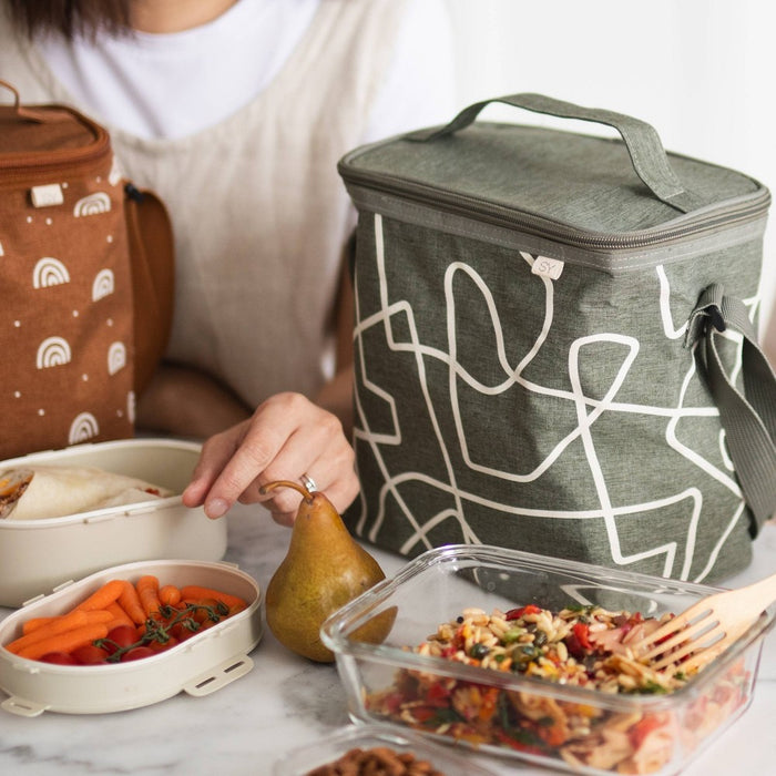 Nourish by SoYoung Lunch Bag - Sage Abstract Lines