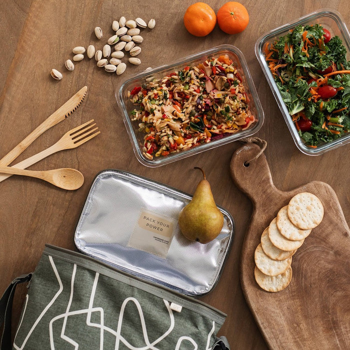 Nourish by SoYoung Lunch Bag - Sage Abstract Lines