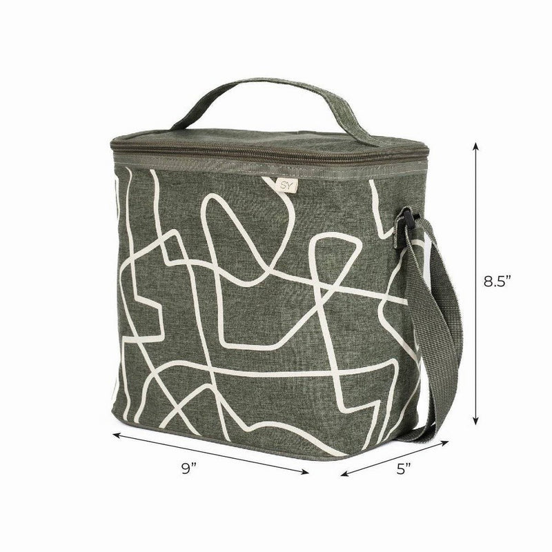 Nourish by SoYoung Lunch Bag - Sage Abstract Lines