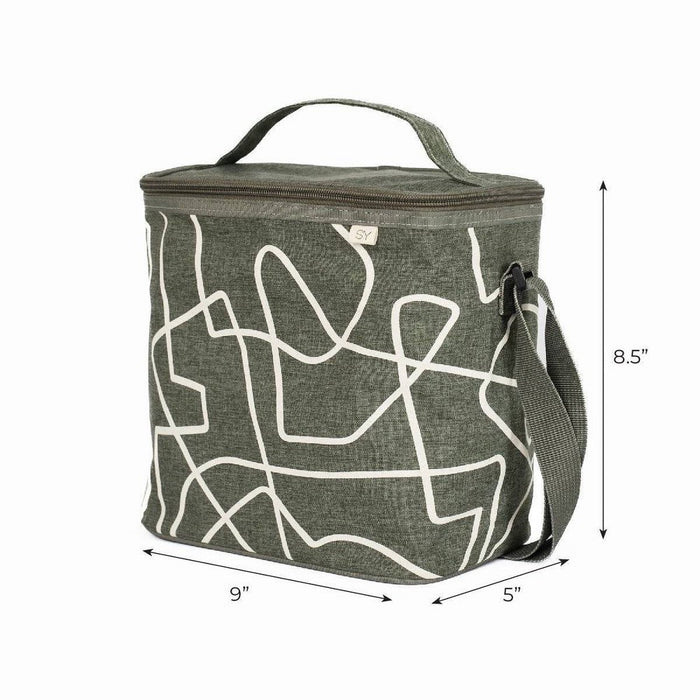 Nourish by SoYoung Lunch Bag - Sage Abstract Lines