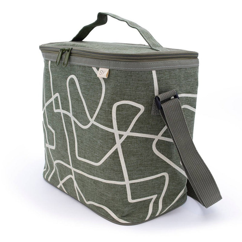 Nourish by SoYoung Lunch Bag - Sage Abstract Lines