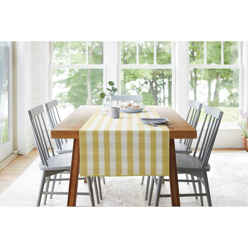 72" x 14" Cotton Gingham Check Table Runner Yellow - Threshold