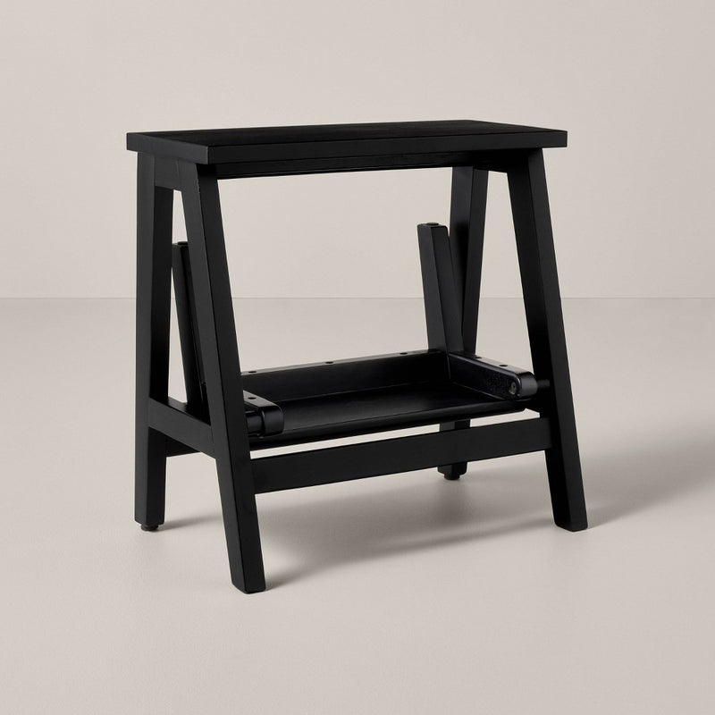 18" Wood Kitchen Step Stool - Black - Hearth & Hand with Magnolia