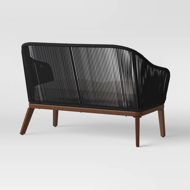 Purcell Wood Patio Loveseat - Threshold: DuraSeason Fabric Fabric, Weather-Resistant Patio Furniture (LOCAL PICKUP ONLY)