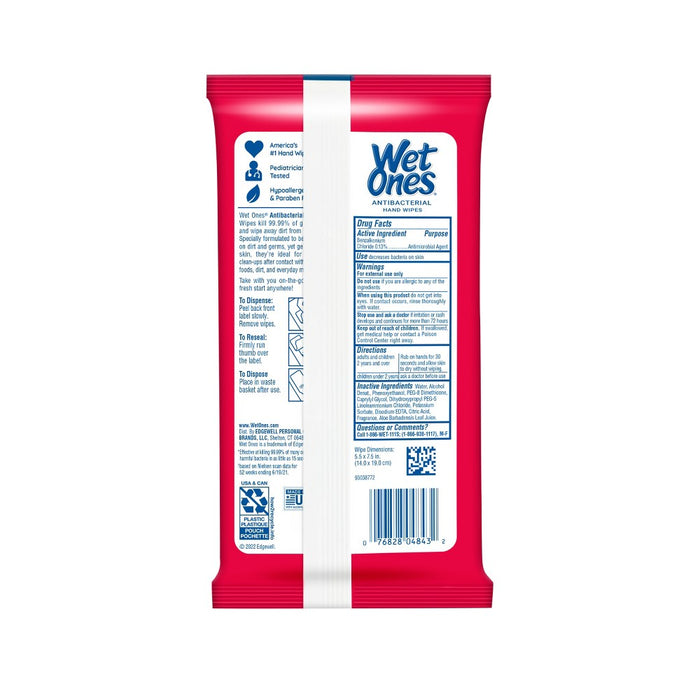 Wet Ones Antibacterial Hand Wipes Travel Pack - Fresh Scent - 20ct