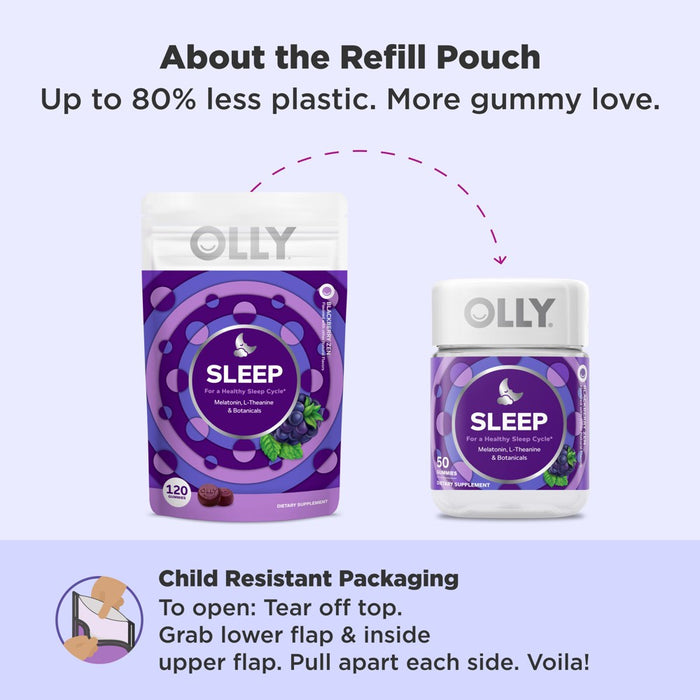 OLLY 3mg Melatonin Sleep Gummies - Blackberry Zen - 120ct