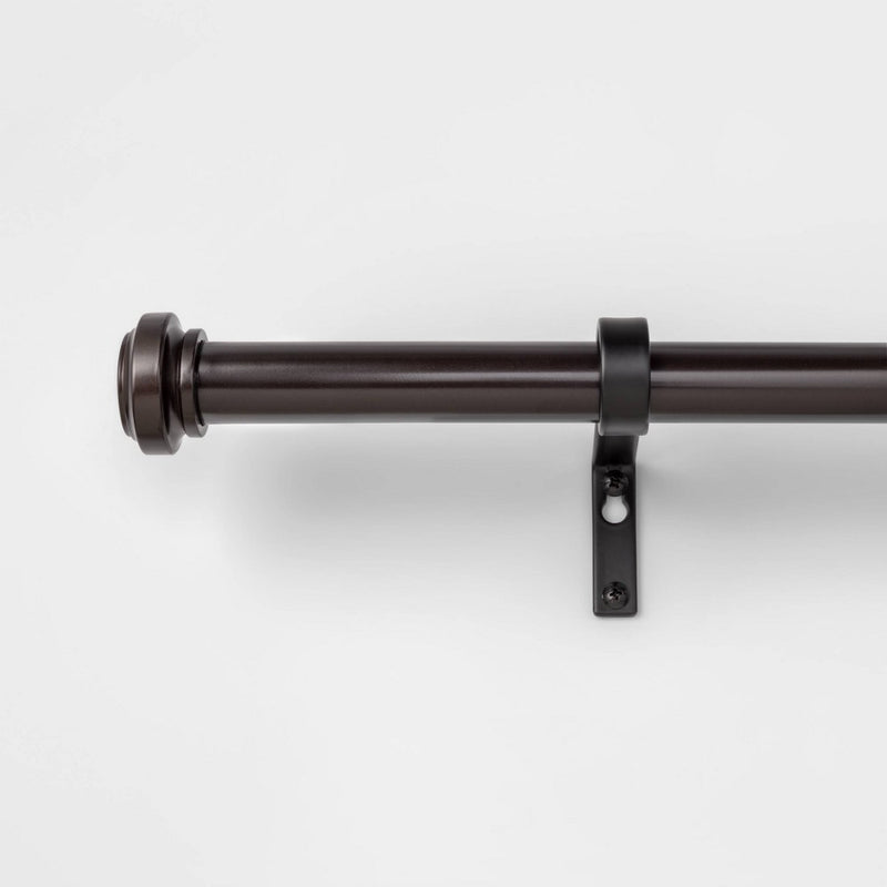 66"-120" Cap Curtain Rod Oil Rubbed Bronze - Threshold: Steel, 0.875" Diameter, Single Rod, 120 Inch Length (LOCAL PICKUP ONLY)