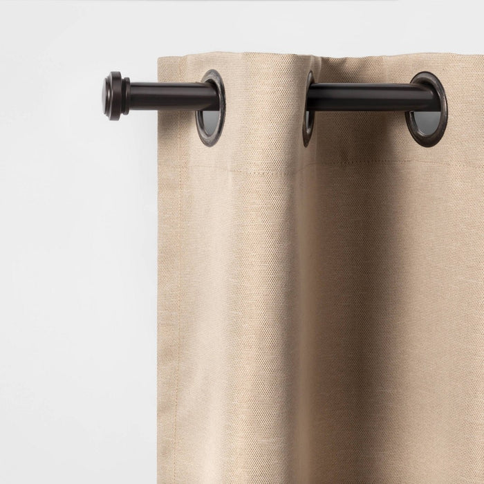 66"-120" Cap Curtain Rod Oil Rubbed Bronze - Threshold: Steel, 0.875" Diameter, Single Rod, 120 Inch Length