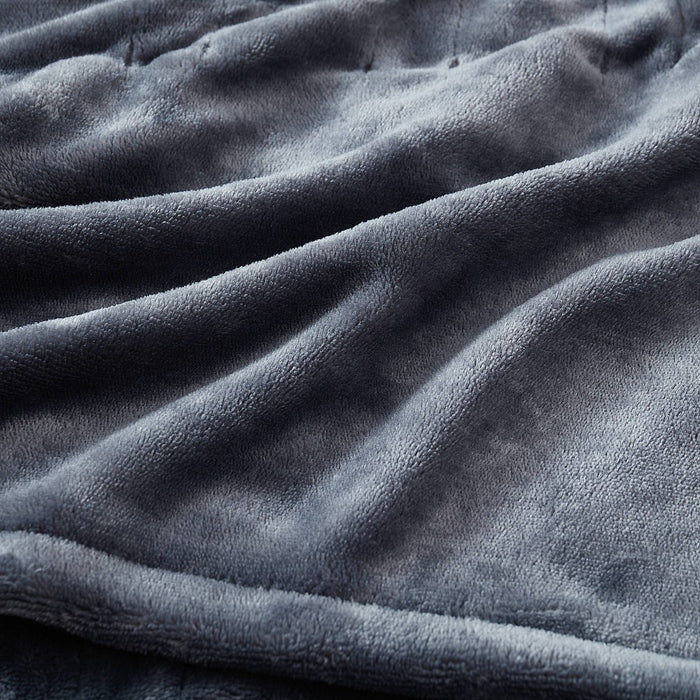 Brookstone Full/Queen Heated Blanket Gray Plush